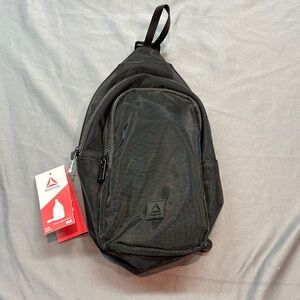 Reebok Thea Black Mesh Crossbody Sling Bag NWT